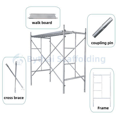 Pre-Galvanized Metal Step Ladder Frame Scaffolding For Commercial And Industrial Use