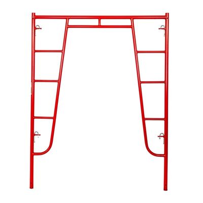 Red Q355 Steel Powder Coated Walk Through Frame Scaffolding for Heavy-Duty Construction