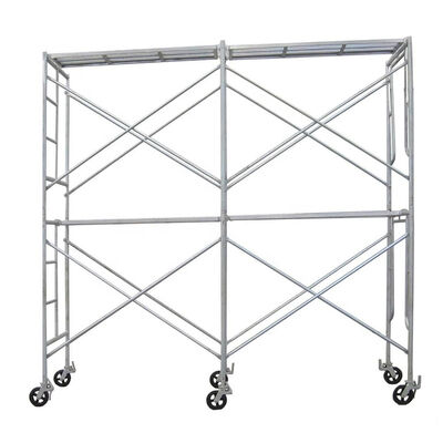 Q355 Steel H Frame Scaffolding Ladder Euro Certified Step Style Orange Pre-Galvanized