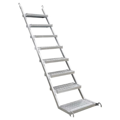 Hot‑Dip Galvanized Scaffolding Access Ladder, Heavy‑Duty Steel Foldable Stair Ladder With Hooks, Anti‑Slip Scaffold Step Ladder For Construction Building Access