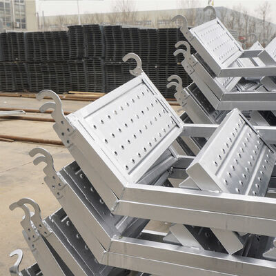 Hot‑Dip Galvanized Scaffolding Access Ladder, Heavy‑Duty Steel Foldable Stair Ladder With Hooks, Anti‑Slip Scaffold Step Ladder For Construction Building Access