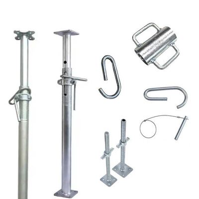 Adjustable Props, Painted Heavy‑Duty Telescopic Steel Shoring Prop, Multiple Accessories Available for Concrete Formwork Building Construction Support