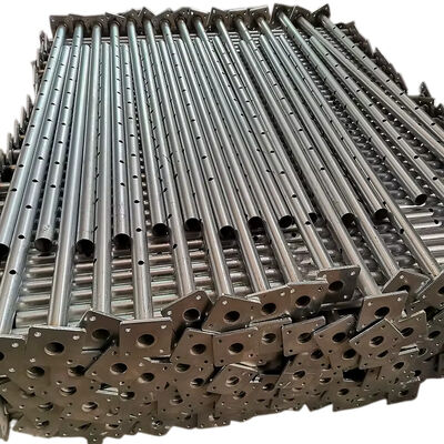 head telescopic steel prop Q235 hot dip galvanized 60.3mm outer diameter 3.0mm wall thickness 2.0-3.6m adjustable height for concrete slab formwork support BYTHAI