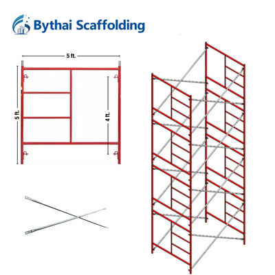 Building Materials H Type Steel Rolling V Lock Powder Coated Mason Frame Scaffolding