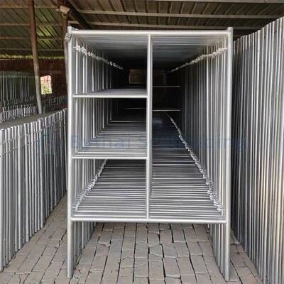 Pre-Galvanized Metal Step Ladder Frame Scaffolding For Commercial And Industrial Use