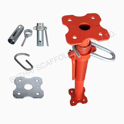 Adjustable Steel Prop, Red Painted Heavy‑Duty Telescopic Acrow Prop, High Load‑Bearing Steel Shoring Prop for Concrete Formwork & Building Slab Construction Support