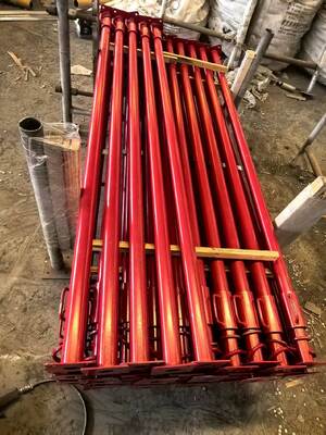 Adjustable Steel Prop, Red Painted Heavy‑Duty Telescopic Acrow Prop, High Load‑Bearing Steel Shoring Prop for Concrete Formwork & Building Slab Construction Support