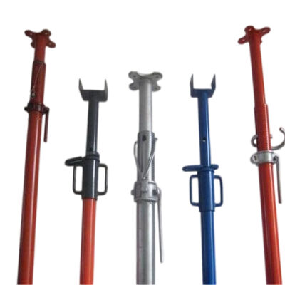 head telescopic steel prop Q235 hot dip galvanized 60.3mm outer diameter 3.0mm wall thickness 2.0-3.6m adjustable height for concrete slab formwork support BYTHAI
