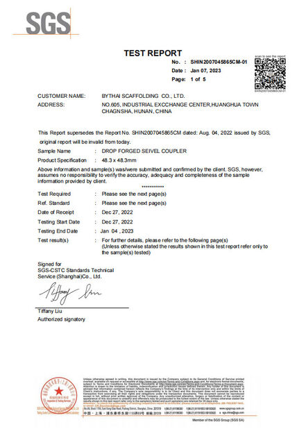 China Bythai Scaffolding Co.,Ltd certification